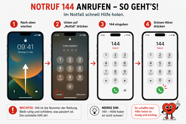 Notruf 144 anrufen